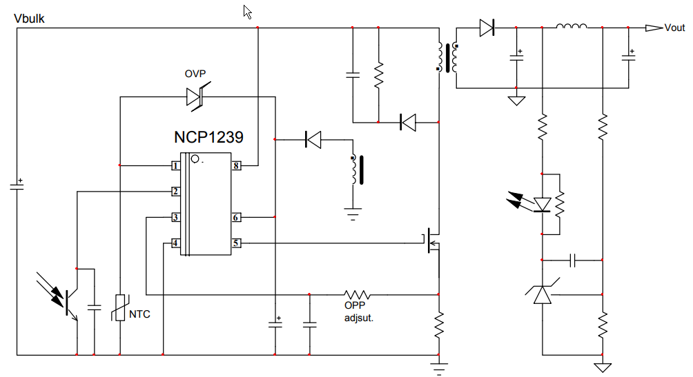 ブロック図 - onsemi NCP1239スイッチング・コントローラ